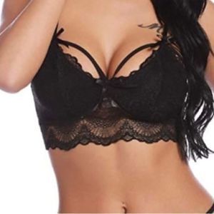 2020 Women Hollow Translucent Underwear Sheer Lace Strap Lingerie Bra Tops Push